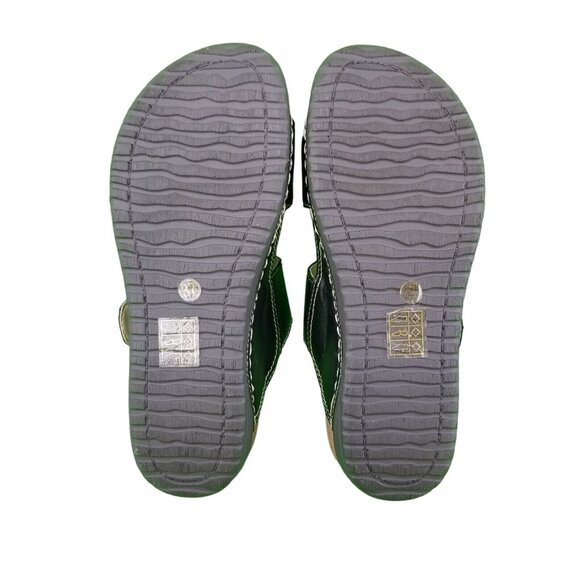 ✅Patrizia Spring Step WILDLAND Black Wedge Slide Slip On Strap Sandal Womens 37 - Picture 2 of 16